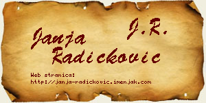 Janja Radičković vizit kartica